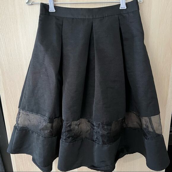 Express Sheer Panel Midi Skirt - Picture 1 of 2